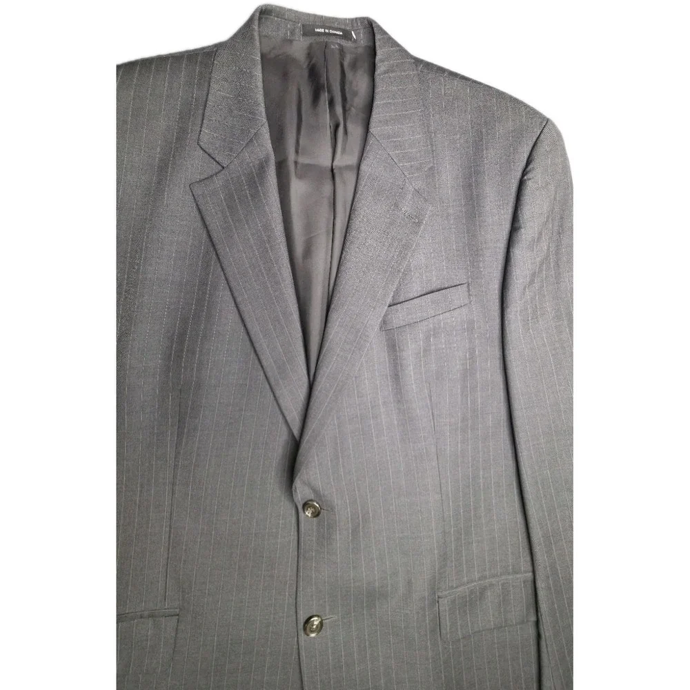 Lauren Ralph Lauren Men's Grey Pinstripe Suit‎ Jacket Blazer 46XL 100% Wool...